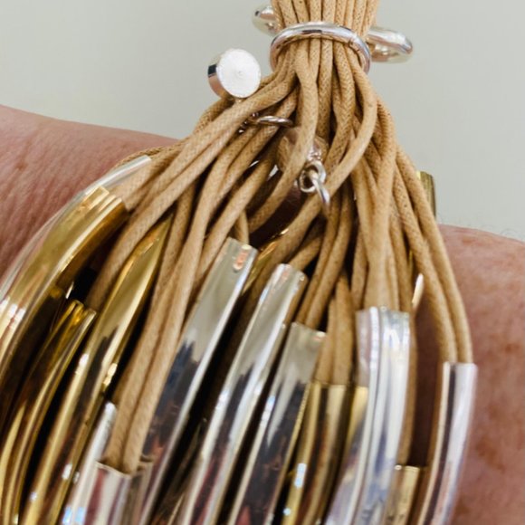 Saachi Multi string gold & silver bracelet - Picture 7 of 9